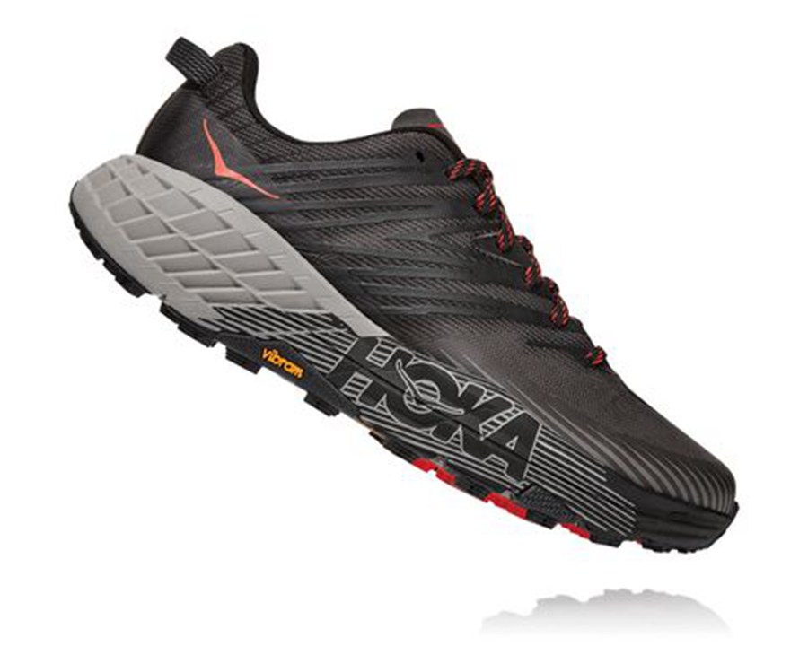 Tenis Hoka One One Trail Hombre Negros - Speedgoat 4 - UZKW24681